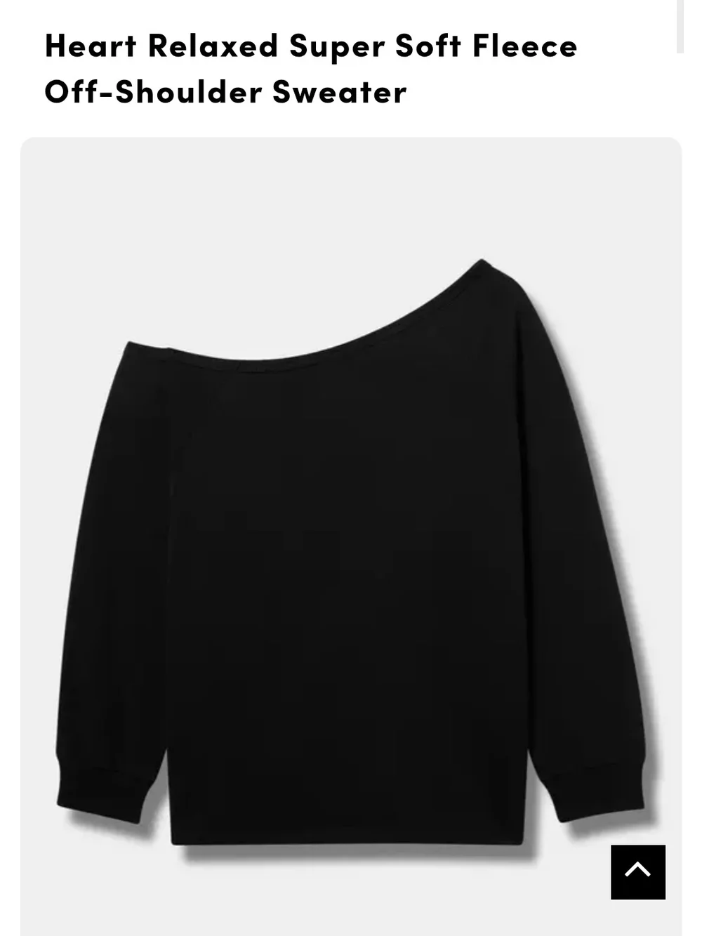 torrid Black Off-Shoulder Fleece Sweater with Cream Heart